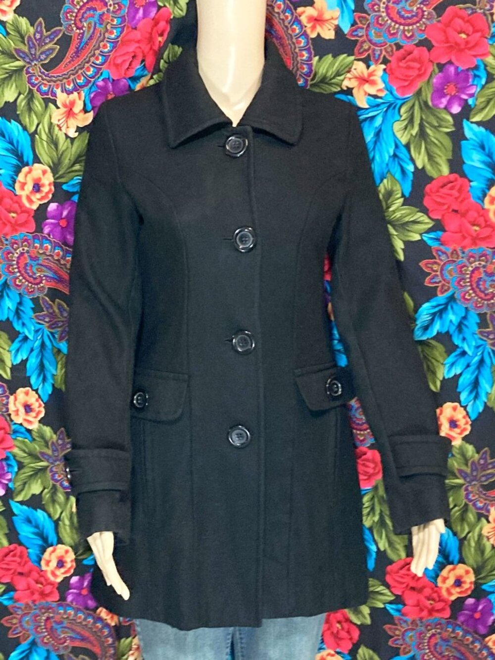 WOMEN'S ADRIANA PEA COAT VINTAGE Y2K WOMENS SIZE LARGE